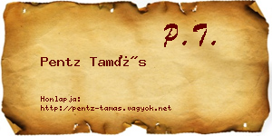 Pentz Tamás névjegykártya